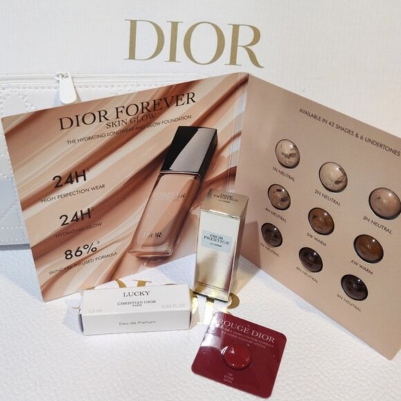 Dior Beauty Bronzer (5A03), Lip Oil (4C01), Cannage Pouch, Bundle of 7, NEW - Picture 3 of 4